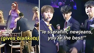 SEVENTEEN being the most caring seniors to LE SSERAFIM (AAA 2023 sweet interactions)