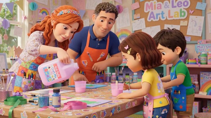Mia and Leo in Art lab