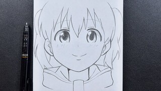 Anime sketch | how to draw cute anime girl step-by-step