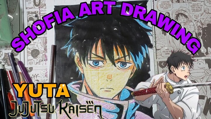 drawing yuta dari anime Jujutsu KAISEN