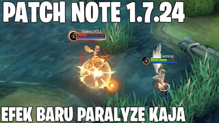 KAJA BUFF, KHALEED BUFF, GATOT KACA BUFF, SELENA NERF, PAQUITO NERF - PATCH NOTE 1.7.24 MLBB