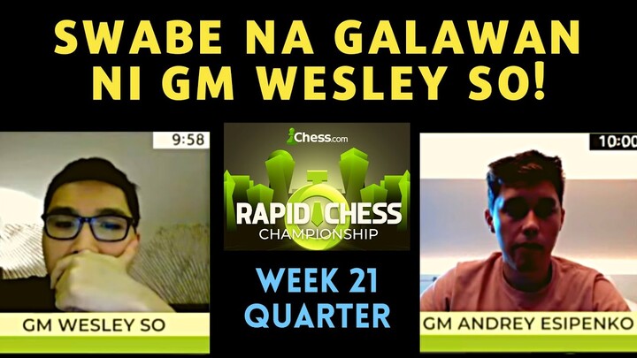 PARANG ANG DALI NG CHESS SA KANILA! So vs Esipenko Chess com Rapid Knockout!