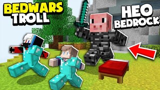 KHANGG HACK BEDWARS HEO BEDROCK HACKER TROLL NOOB TEAM VÀ MODE HACKER SIÊU PRO *BEDWARS TROLLL NOOB