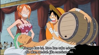 Setiap Luffy melakukan hal lucu pasti Zoro selalu kena