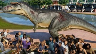 Jurassic World Evolution - 2 Albertosaurus & 2 T-Rex Breakout & Fight! (1080p 60FPS)