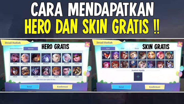 CARA MENDAPATKAN HERO DAN SKIN GRATIS MOBILE LEGENDS