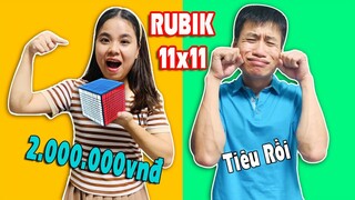 Khinh Thường Linh Nhi Không Biết Xoay Rubik - Củ Cải Mất Rubik 11x11 Trị Giá 2 Triệu Đồng???