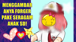 Menggambar ANYA FORGER Pake Seragam Anak SD di WKWKWK LAND!!