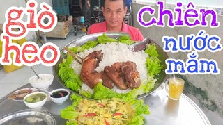 Thánh Ăn Cái Tàu ăn mâm cơm với chân giò heo chiên nước mắm và 10 quả trứng| Tâm Chè Vĩnh Long