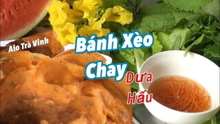 Bánh Xèo Dưa Hấu Chay- Lần đầu làm mà ngon quá xá, giải cứu dưa hấu / Vegetarian watermelon pancakes