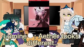 🤍Genshin impact reacts to aether as Mikaela gacha club--no ships