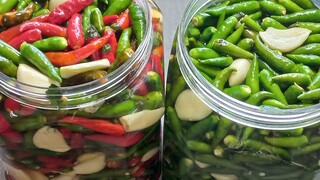 ớt muối dấm đường chua ngọt để được lâu.