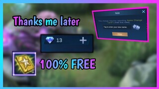 Free Change Name Card Mobile Legends 2020