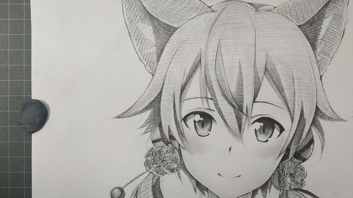 [Hand-painted] 350 minutes to draw Asada Shino (cat ears)! The once frozen heart was instantly melte