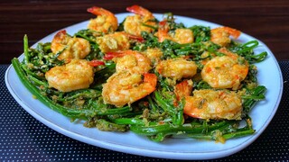 MASAK SIMPLE TANPA SANTEN IRIT CABE & MINYAK !! Tumis pakis udang