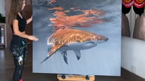 # Drawing # Painting # Artwork A shark painting worth RMB 510,000—do you think it’s worth it? # Draw