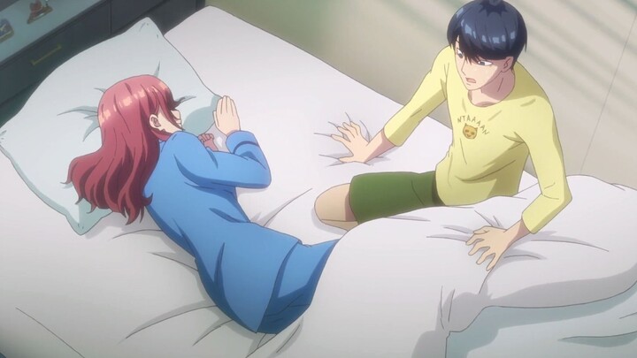 Có một cảnh nổi tiếng trong anime khi vợ anh nằm cạnh anh khi anh tỉnh dậy.