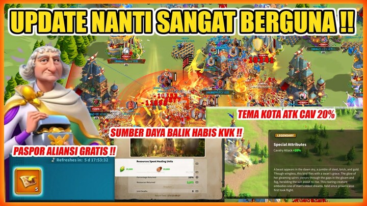 PASSPORT ALIANSI GRATIS | RSS SDA BALIK HABIS KVK  | CITY SKIN 20% ATK CAV | KALKULATOR SPEED UP ROK