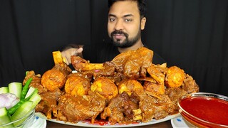 SPICY MUTTON CURRY, LOTS OF EGG CURRY, GRAVY, SALAD, RICE MUKBANG EATING SHOW | BIG BITES |