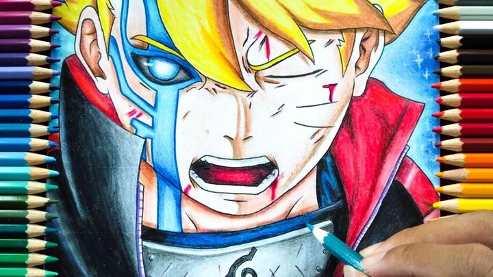 วิธีการวาดโหมด Boruto Jougan แบบเต็มสี วาดโบรูโตะ