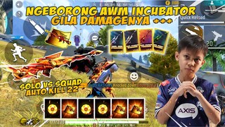 GILA AWM INCUBATOR DAMAGENYA GEDE BANGET!! SOLO VS SQUAD AUTO BOOYAHH INI MAH!!!