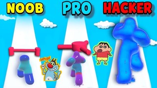 NOOB vs PRO vs HACKER  In blob runner 3d  with oggy and jack, shinchan