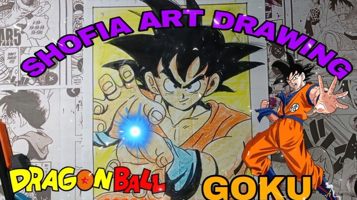 drawing goku dari anime dragonball
