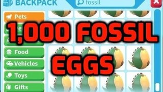 1000 FOSSIL EGGS ADOPT ME ROBLOX(HOW MANY FOSSIL EGGS ARE NEEDED TO HATCH A LEGENDARY DODO OR T-REX)