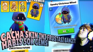 GACHA STUMBLE GUYS SPOOKY CHRISTMAS WHEEL! AKU INGIN LENGKAPKAN SKIN! 1 SKIN LAGI HABIS 50K GEMS❗❗❗