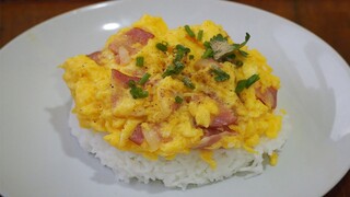 วิธีทำข้าวไข่ข้นเบค่อน ไข่นุ่มฉ่ำไม่กระด้าง /Scrambled eggs