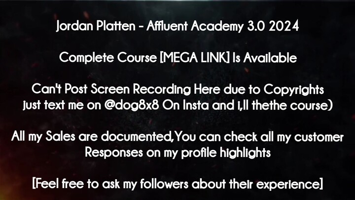 Jordan Platten course - Affluent Academy 3.0 2024 download