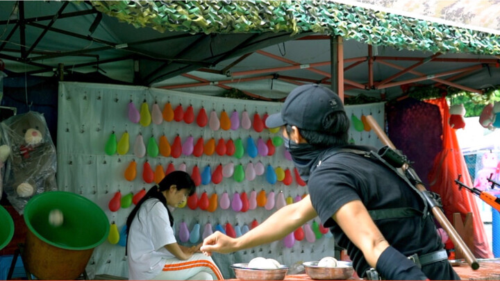 Jika ninja bermain game memecah balon…