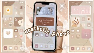 how to have an aesthetic phone | customize your iphone 🦢 iOS 14 (beige theme) ☕️