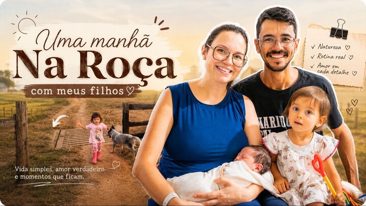 Uma manhã comum na fazenda com meus filhos