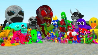 NEW GARTEN OF BANBAN 1-4 FAMILY VS ROBLOX RAINBOW FRIENDS FAMILY In Garry's Mod!