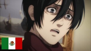 Eren le dice a Mikasa qué siempre la odiado, en español latino, Shingeki no kyojin temporada final.