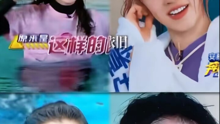 The way I imagined myself falling into the water vs. how I actually looked—my makeup and styling wer