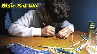 Đào Quân Khắc Bút Chì Cuối Năm Đón Tết