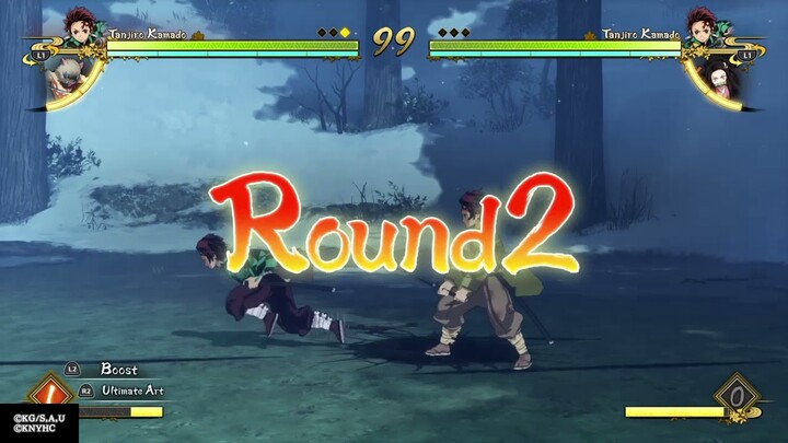 demon slayer game tanjiro and inosuke no bour head vs tanjiro and nezuko very easy boulder clearing