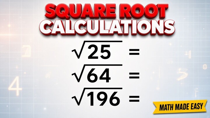 How to Calculate Square Root Easily | Basic Math Tutorial