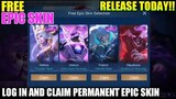 FREE PERMANENT EPIC SKIN FOR ALL RELEASE TODAY!! MOBILE LEGENDS