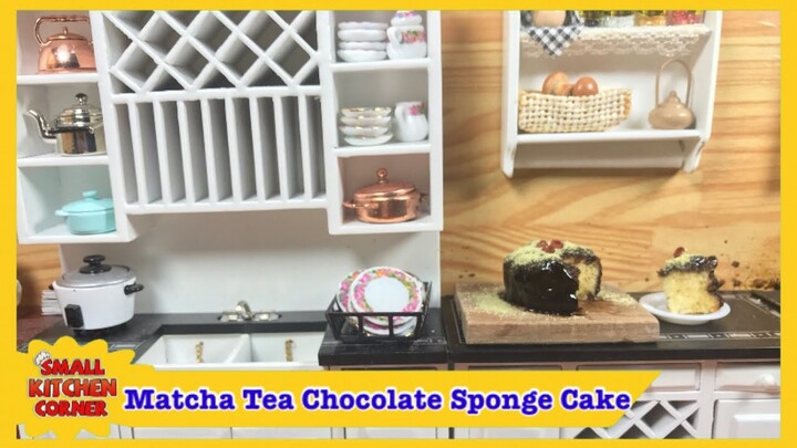 Matcha Tea Chocolate Sponge Cake | Bánh Bông Lan SôcôLa Trà Matcha | Small Kitchen Corner