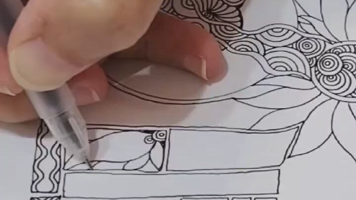 Zentangle - Square grid 小方格禅绕图 #zentangle #learntodraw #creativehealing #easydraw #禅绕画 #解压 #治愈 #手绘