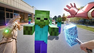 Minecraft In Real Life vs Superheroes | Thor, Wolverine, Batman & More