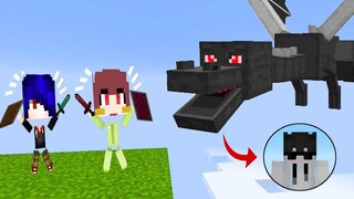 ถ้าเรากลายเป็นมังกร!! แล้วต้องมาสู้กับเพื่อน! - Minecraft