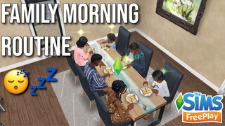 LARGE FAMILY MORNING ROUTINE || The Sims Freeplay
