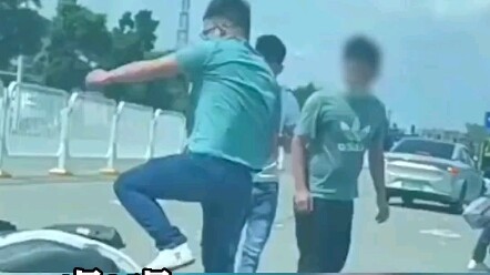 Two men vented their frustration by stomping on each other's electric bikes following a driving disp