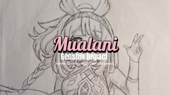 gambar MUALANI dari game GENSHIN IMPACT | SPEED DRAWING 🖊✏️