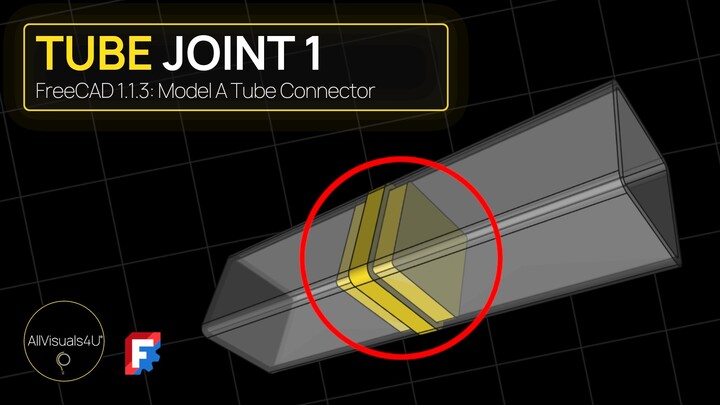 🔧 FreeCAD Shapebinder - Square Tube Connector - FreeCAD Tutorial - FreeCAD Pad