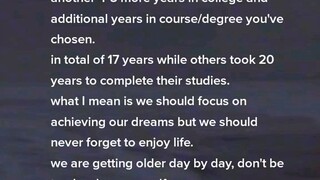 just do your best and enjoy your journey